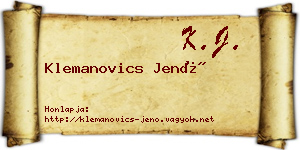 Klemanovics Jenő névjegykártya